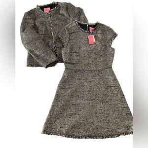 Kate Spade New York Party Tweed Dress Fit & Flare and Cropped Blazer Sz 10 NWT